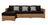 Canapé d'angle 4/5 places retour gauche revêtement lin café