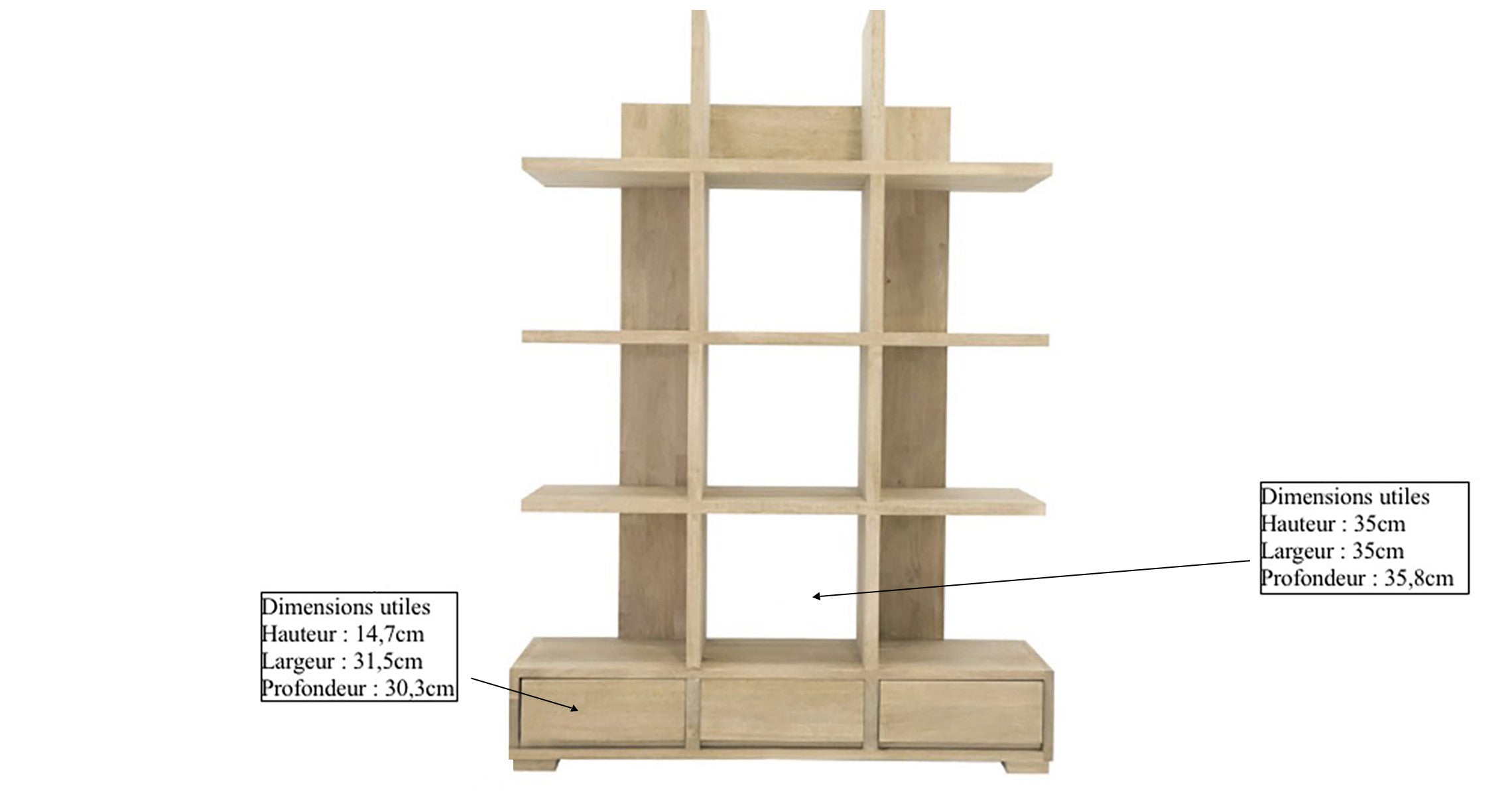 Bibliothèque haute en bois écologique