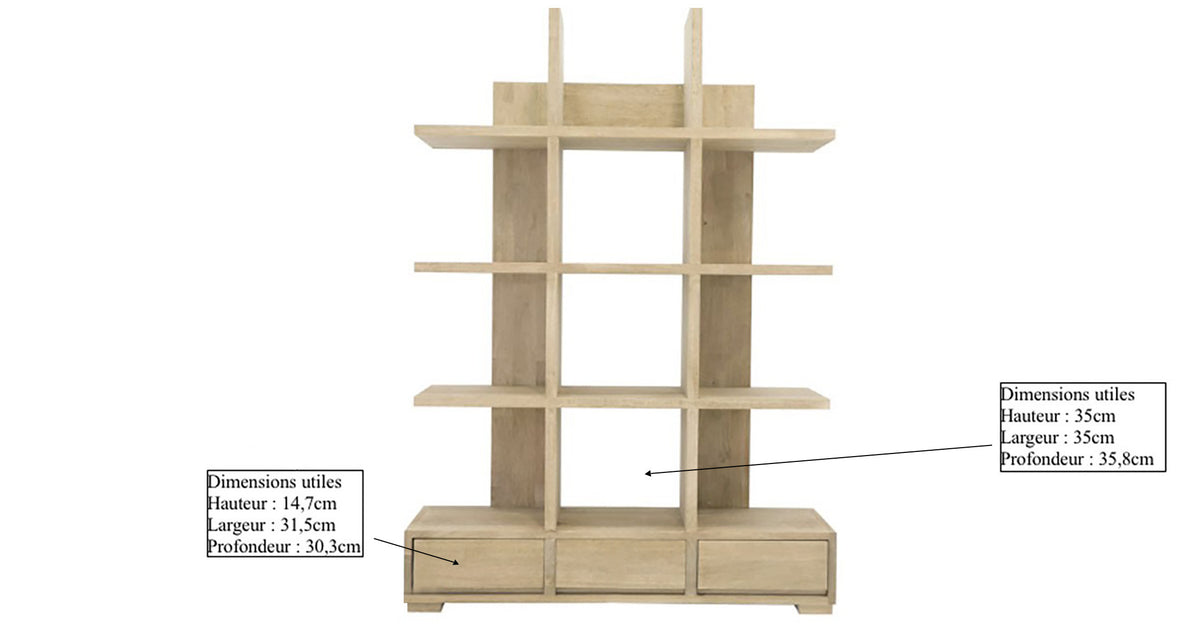 Bibliothèque haute en bois écologique
