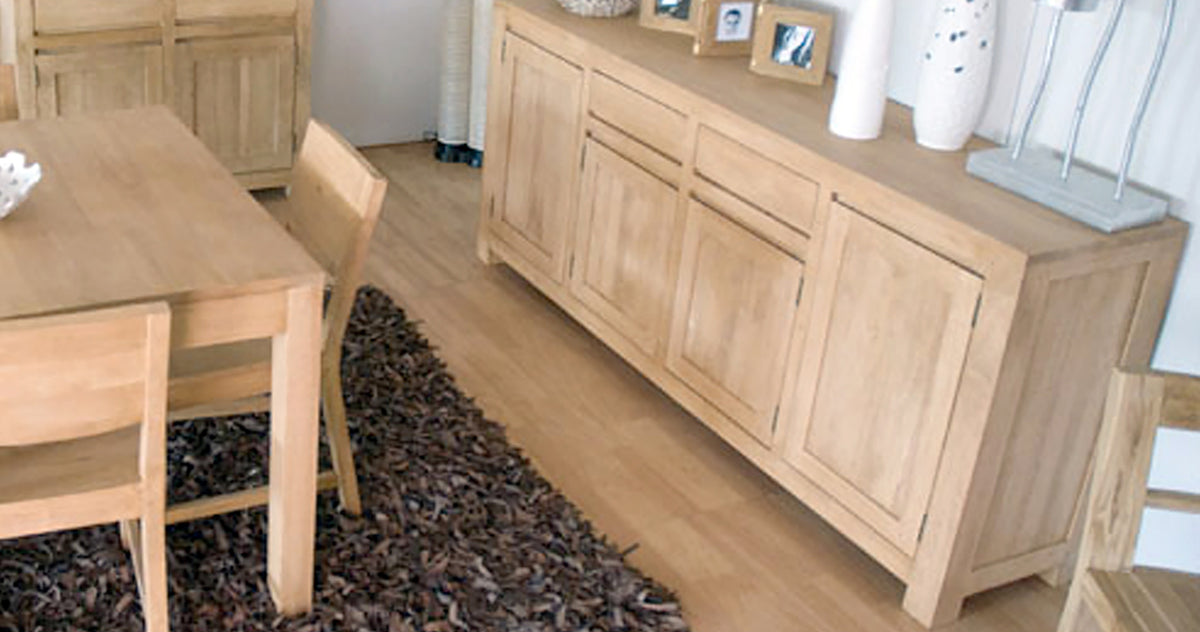 Enfilade en bois d'hévéa huilé grand modèle