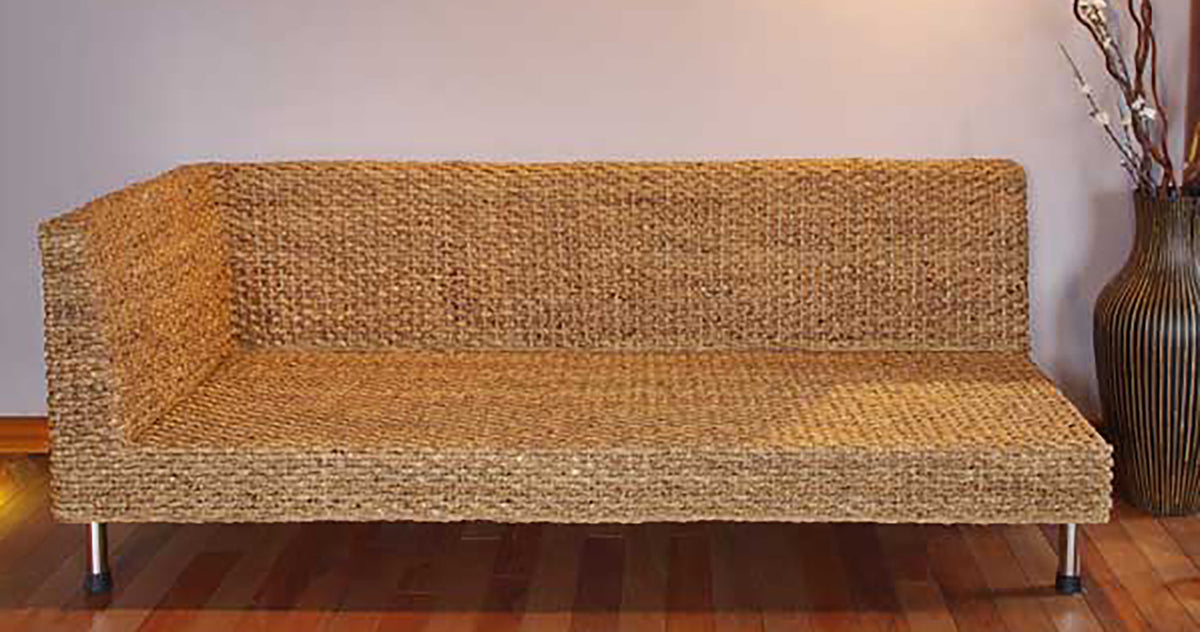 Grand canapé d'angle naturel convertible TANDEM