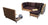 Ensemble canapé d'angle convertible avec banquette coffre de rangement