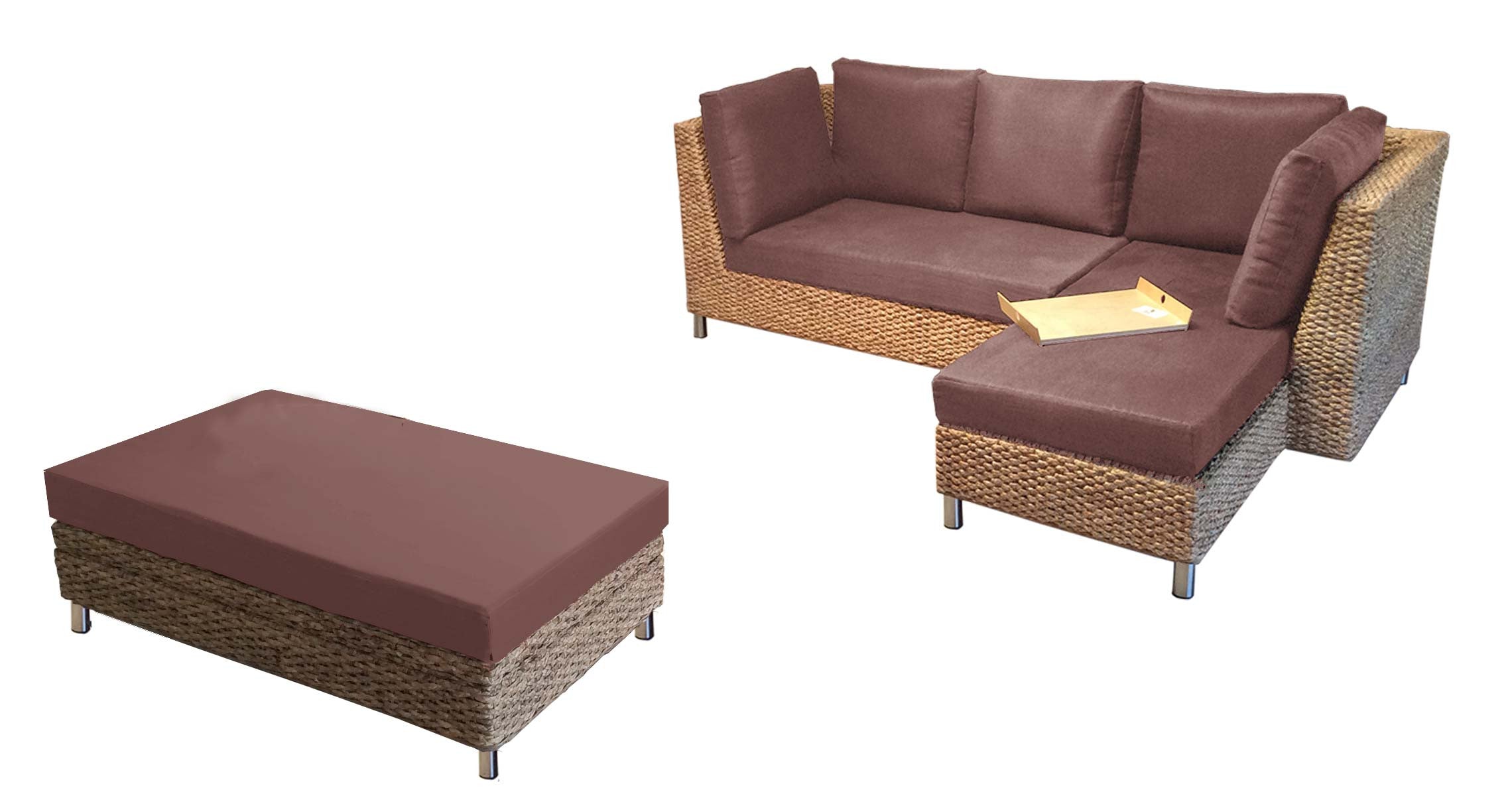 Canapé d'angle naturel convertible Tandem