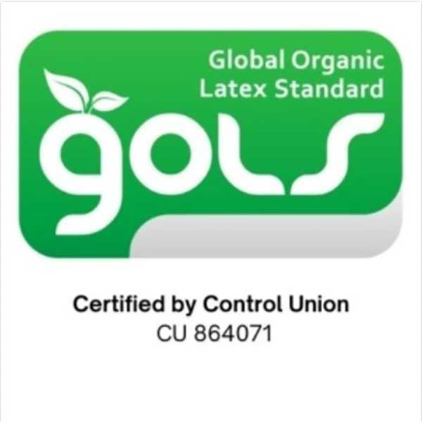 Logo label Global Organic Latex Standard qui garantit un latex naturel sans produit nocif