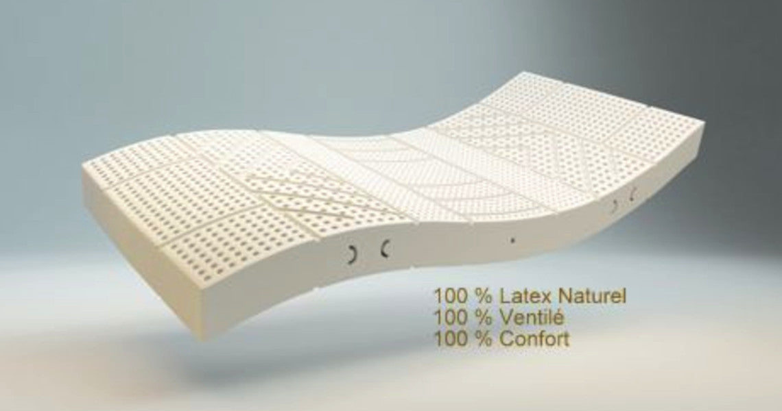 Matelas ergonomique en latex naturel avec 7 zones de confort. Un accueil moelleux et un soutien dynamique
