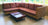 Grand canapé d'angle naturel convertible TANDEM