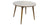 Table ronde contemporaine en bois massif huilé naturel avec pieds inclinés style compass. Décliné en bois teinté