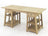 Grand bureau en bois massif style atelier