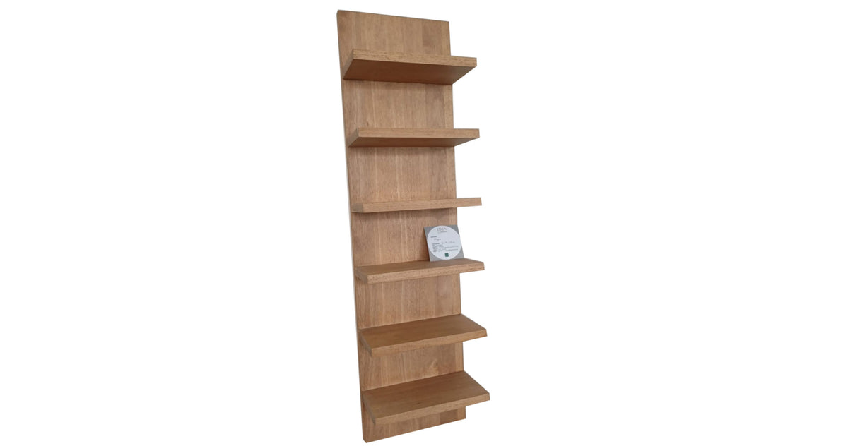 Étagère murale décorative en bois massif clair à 7 niveaux