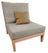 Chauffeuse en bois naturel avec un revêtement en lin ou chanvre naturel, style canapé lounge, Made in France, bio.