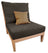 Fauteuil droit en bois naturel et tissu lin café, style scandinave, avec ou sans accoudoir, avec ou sans appui-tête. Made in Fra