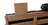 Appui-tête en bois naturel sur la structure du fauteuil Puzzle en bois de hêtre massif, avec coussin en lin café et rembourrage