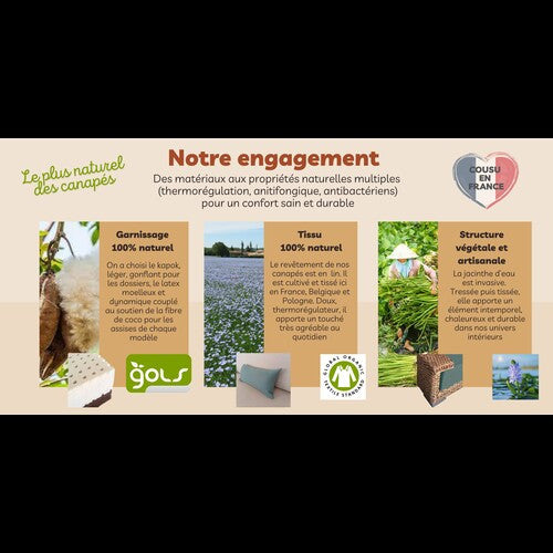 Canapé 3 pl. écologique Authentic