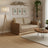 Canapé petit et confortable en rotin naturel avec coussins beige en lin français BIO, salon écologiste et chaleureux, déhoussabl