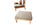 Fauteuil et ottomane en bois naturel clair avec coussins beige et tissu épais, style scandinave, Made in France et bio.